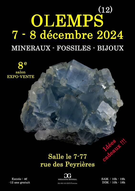 8e SALON MINERAUX FOSSILES BIJOUX de OLEMPS (Aveyron)