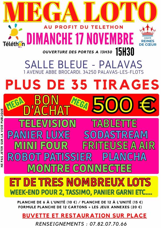 MEGA LOTO DU TELETHON + DE 30 TIRAGES