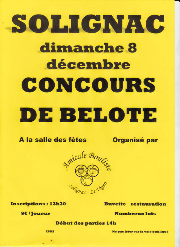 CONCOURS DE BELOTE