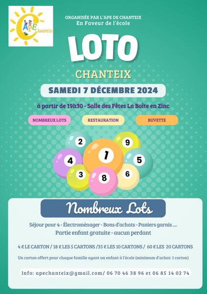 LOTO APE DE CHANTEIX 2024