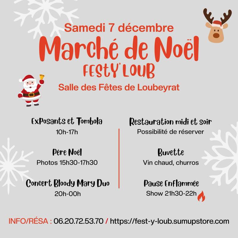 MARCHE DE NOEL HUITRES FOIE GRAS CONCERT LOUBEYRAT 63