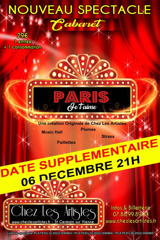 SPECTACLE CABARET PARIS JE T AIME