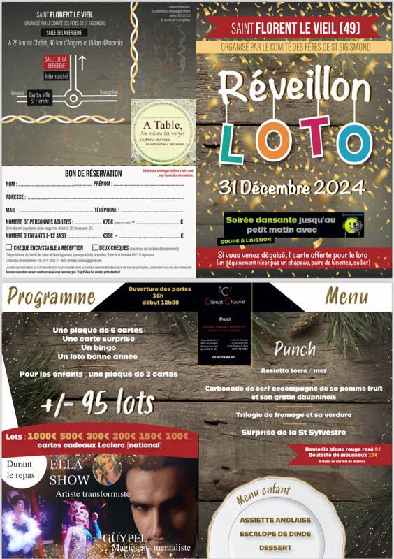 Réveillon loto saint florent le vieil