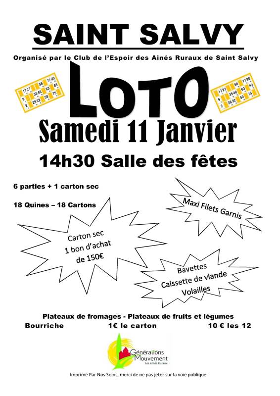 LOTO AINES RURAUX SAINT SALVYV