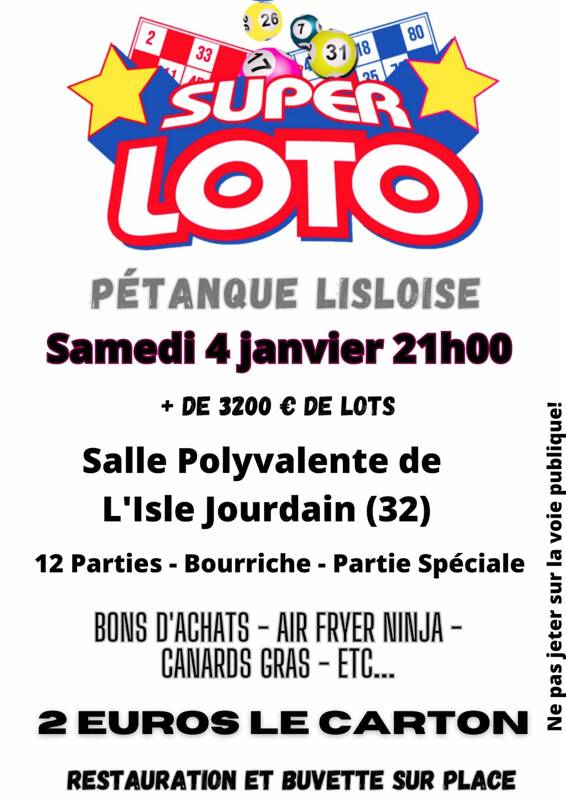 Loto de la pétanque l'isloise