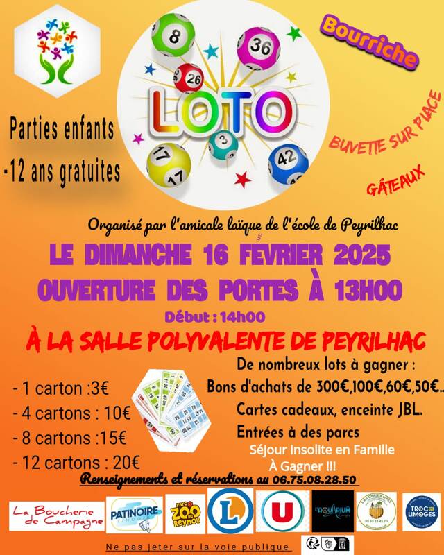 Loto - Amicale laïque Ecole de Peyrilhac