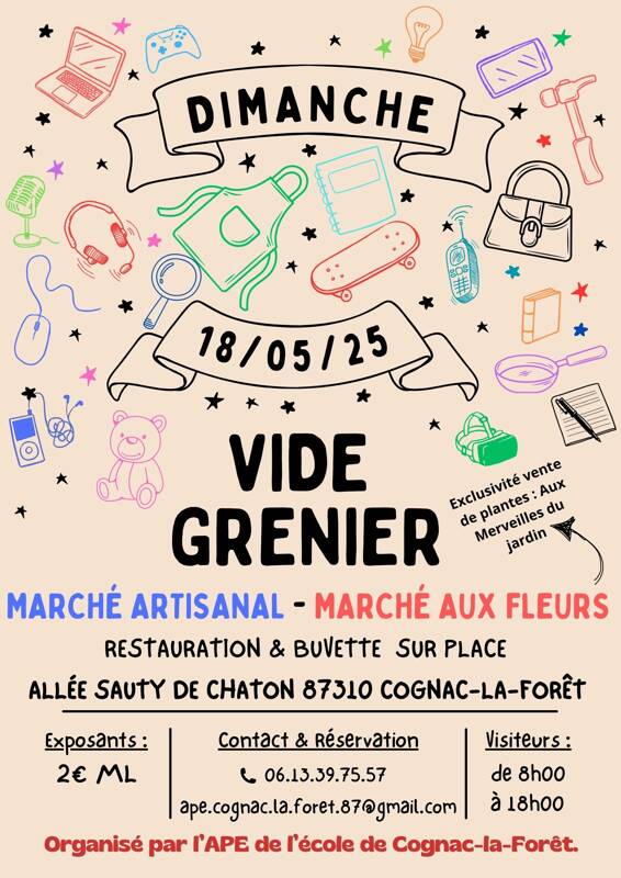 Vide grenier, marché artisanal et marché aux fleurs