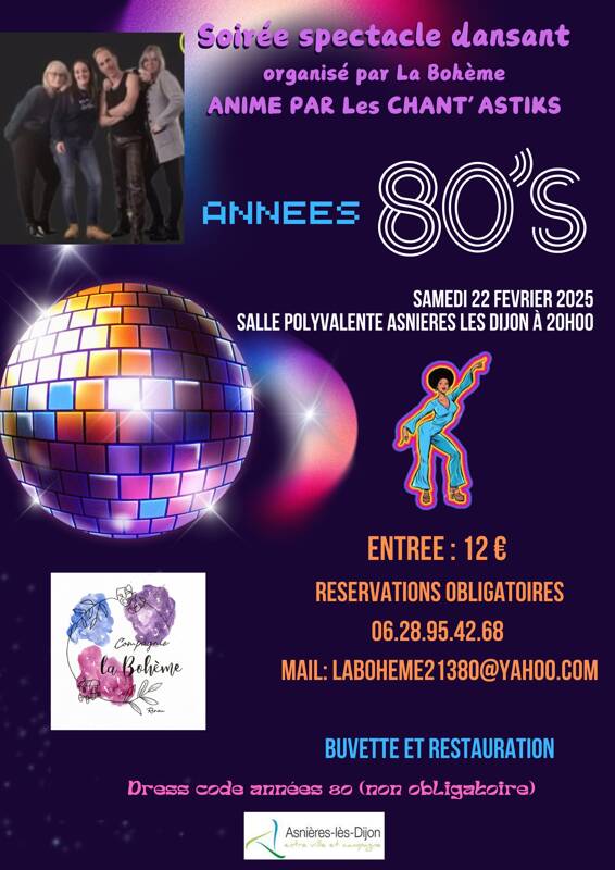 Soirée spectacle dansant Années 80