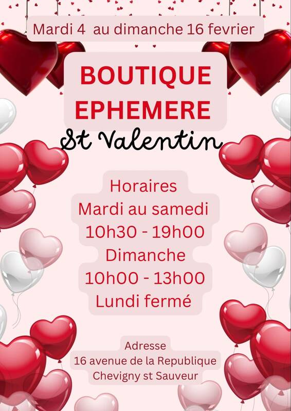 Boutique éphémère St Valentin