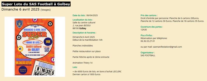 Super loto du SAS Football