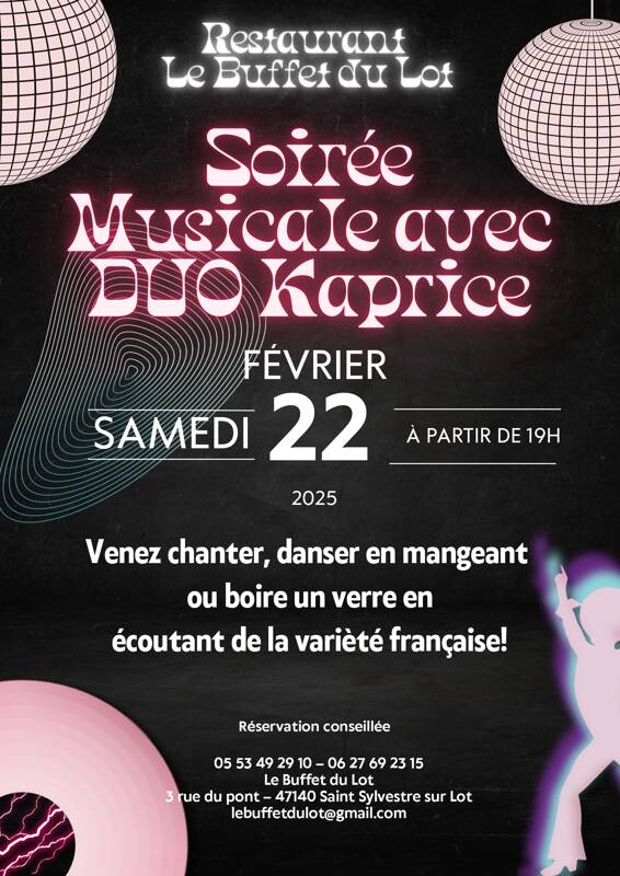 Soirée musicale variété française