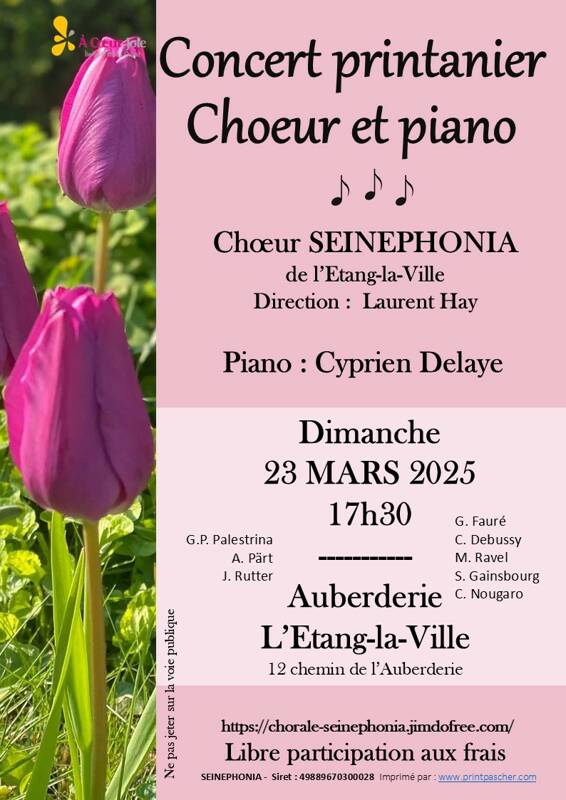 CONCERT PRINTANIER CHOEUR ET PIANO