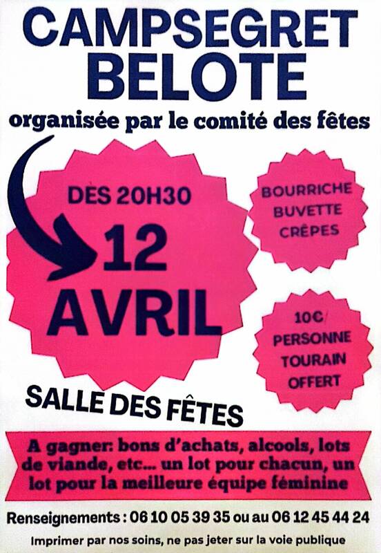 CONCOURS DE BELOTE