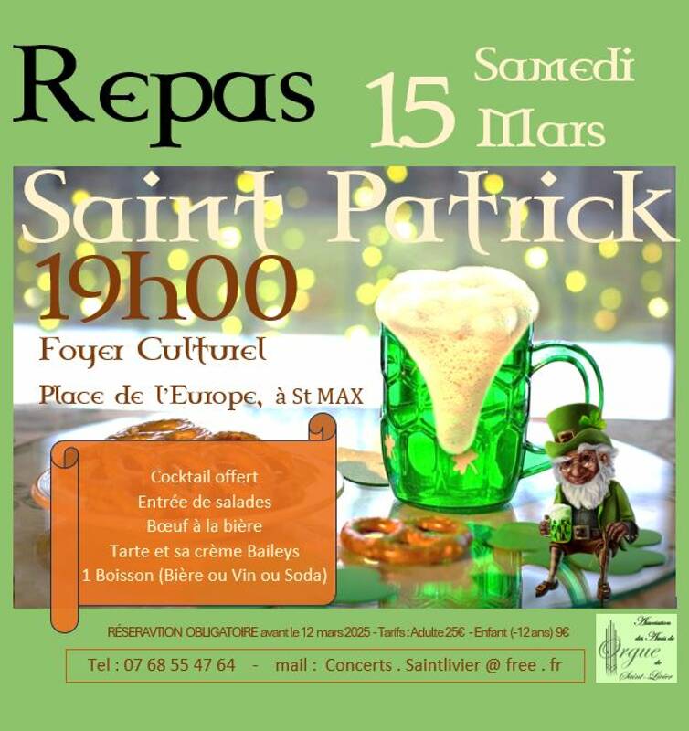 Fête de St Patrick - Repas au Foyer Culturel