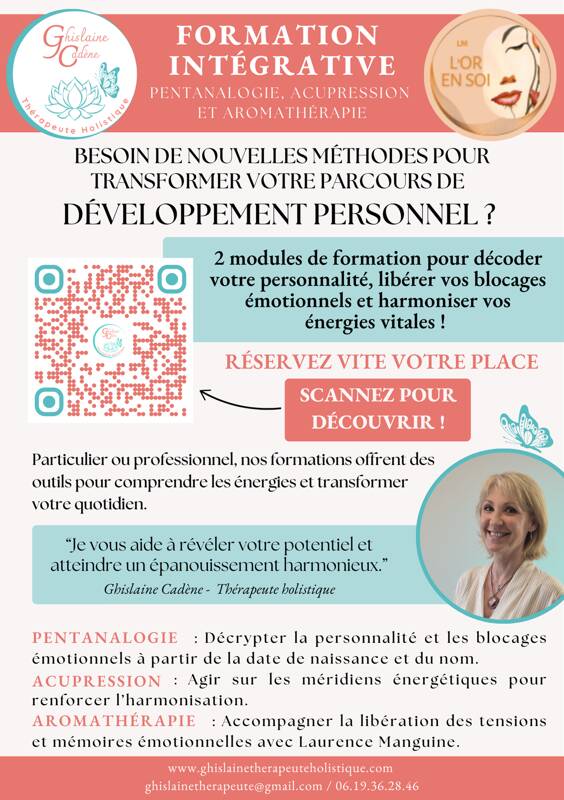 Formation intégrative PENTANALOGIE/ACUPRESSION/AROMATHERAPIE