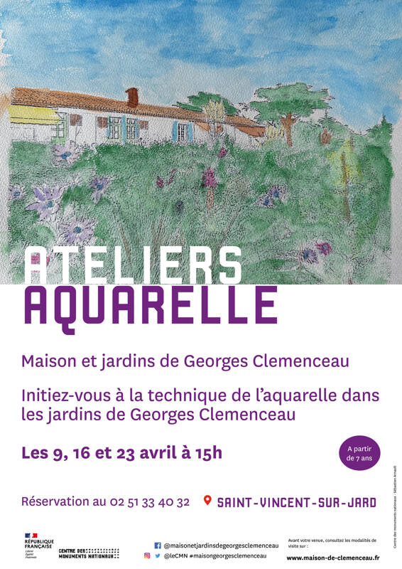 Ateliers aquarelle à la maison de Georges Clemenceau
