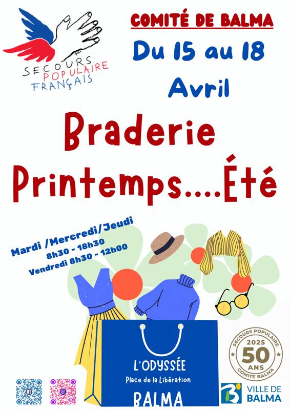 Braderie Printemps Eté Secours Populaire de Balma