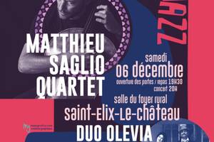 Repas spectacle : Matthieu Saglio Quartet - jazz méditérranéen et duo Olévia - chansons jazzy