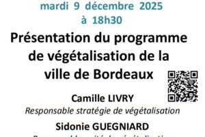 Présentation du programme de végétalisation de la ville de Bordeaux