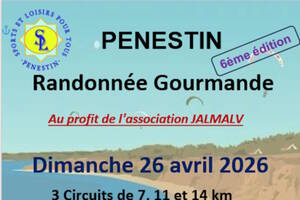 photo rando gourmande Pénestin le 26 04 2026 au profit de l'association JALMALV