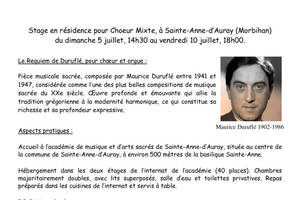 Stage en résidence : Requiem, opus 9, Maurice Duruflé