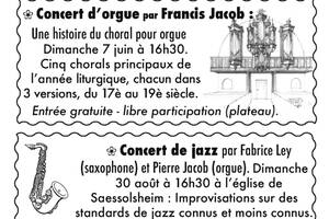 Concert d’orgue par Francis Jacob : « Une histoire de la musique d’orgue ».