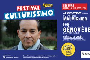 Festival Culturissimo - Lecture d'Eric Génovèse
