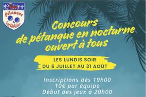 Concours de pétanque en nocturne ouvert à tous