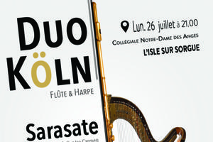 photo Duo Köln - Flûte & Harpe - Lundi 26 Juillet à l'Isle-sur-la-Sorgue