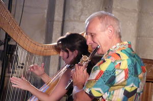 photo Concert Duo Lazuli - Flûte et Harpe- Yves Brisson et Emilie Chevillard