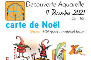 stage découverte aquarelle carte de noël