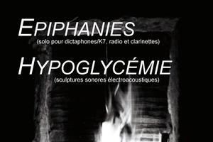 photo Concerts : Epiphanies (solo clarinette/K7/radio) + Hypoglycémie (sculptures sonores)