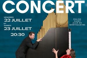 Concert Orgue et Piano le samedi 23 juillet à 20h30, église Saint-Jean de Montmartre à Paris