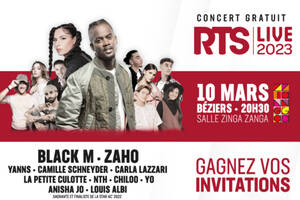 CONCERT GRATUIT RTS LIVE 10 MARS SALLE ZINGA ZANGA BEZIERS