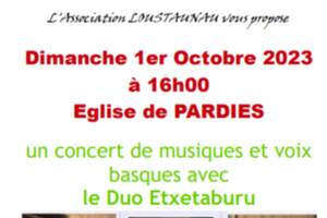 Concert de musiques et voix basque avec le Duo Etxetaburu