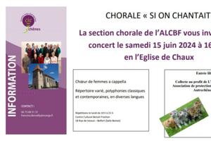 photo Concert chorale Si on Chantait à Chaux au profit de l'Arche de Mallo