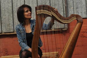 photo Aurore Bréger, harpe celtique