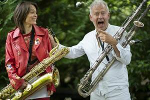 photo Céline Bonacina (saxophones) et Laurent Dehors (clarinette et saxophones)