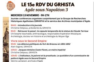 LE 15e RDV du GRHISTA  « Agde sous Napoléon III »