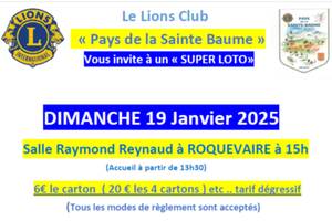 Loto du Lions club Pays de la Ste Baume