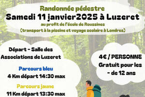 photo Randonnée Luzeret samedi 11 janvier - au profit de l'école de Roussines