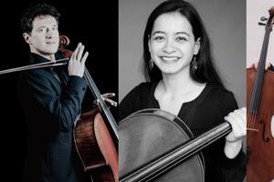 photo Les Violoncelles en Fête ! François Salque, Sarah Fouchenneret, Maïa Xifaras