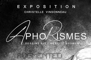 photo Exposition « Aphorismes » dessins avec réalité augmentée par l’artiste Christelle Vinsonneau