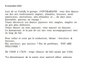Ceilidh, stage de danses et bal