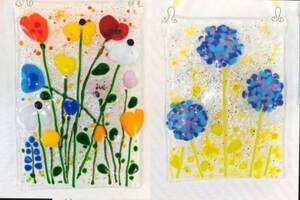 Atelier créatif vitrail contemporain en verre fondu