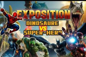 photo Exposition de dinosaures vs super-héros