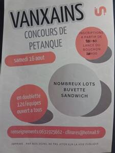 Concours de pétanque ouvert à tous