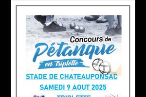 Concours de petanque a chateauponsac ABC en triplettes ouvert à tous