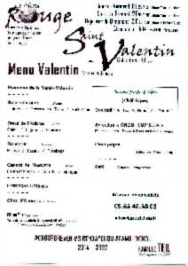 photo Repas de la St Valentin au restaurant le Chou Rouge