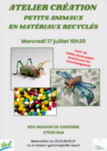 Atelier de réalisation de petits animaux en matériaux recyclés